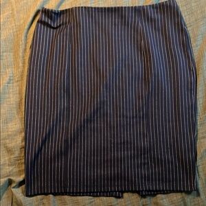 Navy Blue Pinstripe Skirt